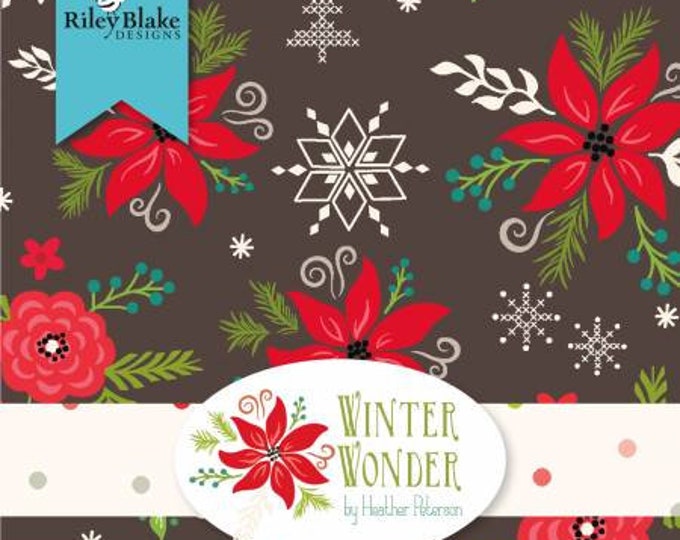 Winter Wonder 10-Inch Squares Layer Cake, 42 Pieces, Heather Peterson, Riley Blake Designs, Precut Cotton Quilting Fabric, Christmas Fabric
