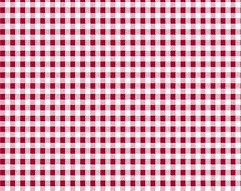 Dots and Stripes and More Red Mini Gingham Fabric Yardage, Quilting Treasures, Cotton Quilt Fabric