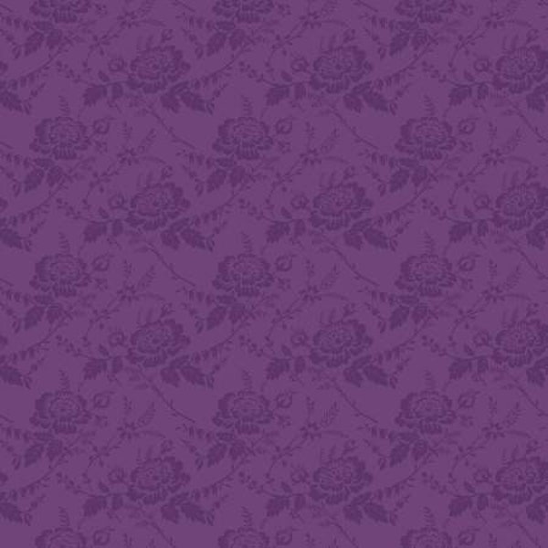 Anne of Green Gables 2023 Damask Eggplant Fabric Yardage, RBF Collection, Riley Blake Desings, Cotton Quilt Fabric, Floral Fabric