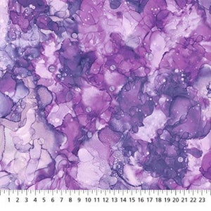 Bliss Mirage Hyacinth Fabric Yardage, Cotton Quilting Fabric, Northcott Fabrics, Abstract Fabric
