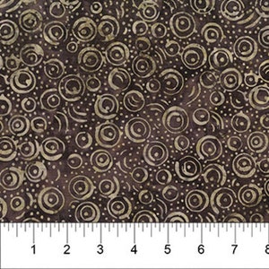 Banyan Classics Olive Design 3 Chocolate Fabric Yardage,  Batik Cotton Quilting Fabric, Northcott Fabrics, Batik Fabric