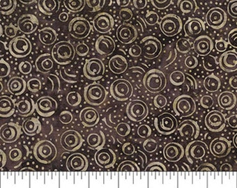 Banyan Classics Olive Design 3 Chocolate Fabric Yardage,  Batik Cotton Quilting Fabric, Northcott Fabrics, Batik Fabric