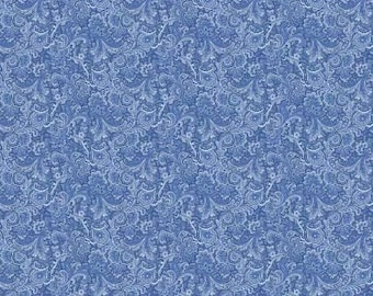 April's Garden Khanti Paisley Blue Fabric Yardage, April Cornell, Benartex, Cotton Quilt Fabric, Floral Fabric