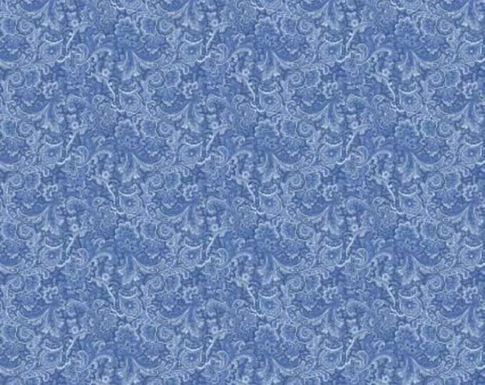 April's Garden Khanti Paisley Blue Fabric Yardage, April Cornell, Benartex, Cotton Quilt Fabric, Floral Fabric