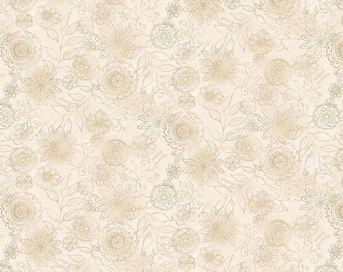 Linen Closet 2 Wall Flower Fabric Yardage, Janet Rae Nesbitt, Henry Glass, Cotton Quilting Fabric, Floral Fabric