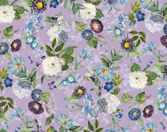 Botanical Garden Iris Fresh Fabric Yardage, Aimee Stewart, Michael Miller Fabrics, Cotton Quilting Fabric, Floral Fabric