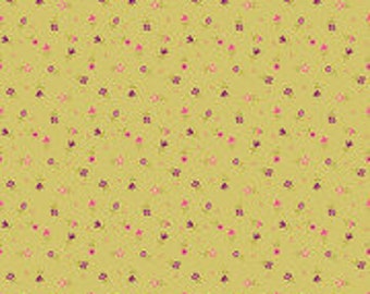 Adel in Summer Flower Toss Pear Fabric Yardage, Sandy Gervais, Riley Blake Designs, Cotton Quilt Fabric
