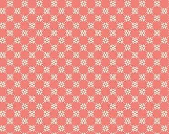 Gingham Cottage Quilty Coral Fabric Yardage, Heather Peterson, Riley Blake Designs, Cotton Quilt Fabric, Gingham Fabric
