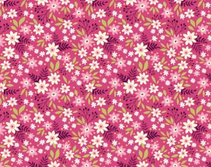 Among the Wildflowers Primrose Berry Fabric Yardage, Shelley Cavanna, Benartex, Cotton Quilt Fabric, Floral Fabric
