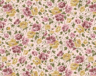 Midnight Garden Flowers Blush Fabric Yardage, Gerri Robinson, Riley Blake Designs, Cotton Quilt Fabric, Floral Fabric