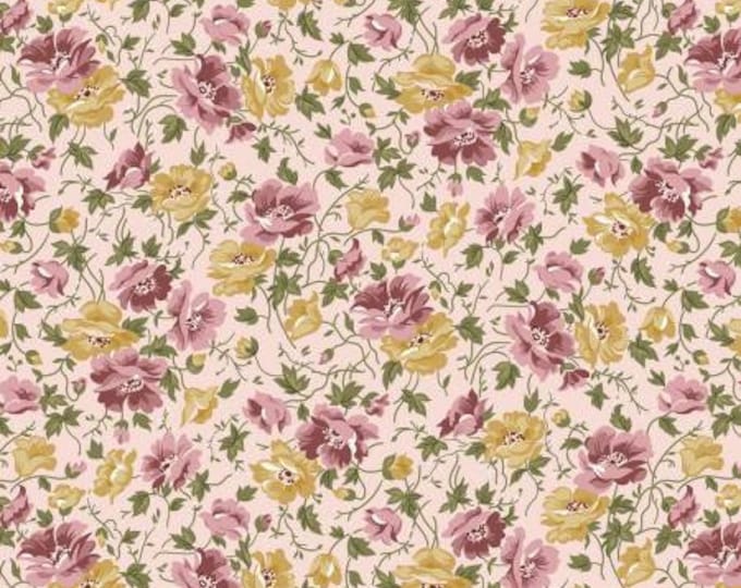 Midnight Garden Flowers Blush Fabric Yardage, Gerri Robinson, Riley Blake Designs, Cotton Quilt Fabric, Floral Fabric