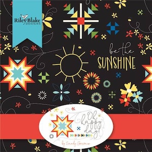Oh Happy Day Fat Quarter Bundle, 34 Pieces, Sandy Gervais, Riley Blake Designs, Cotton Quilting Fabric