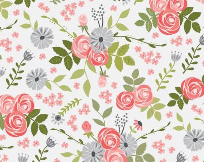 Fable Main Offwhite Fabric Yardage, Jill Finley, Riley Blake Fabric,  Cotton Quilt Fabric, Floral Fabric