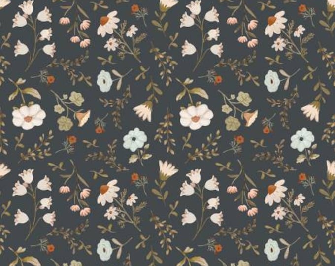House & Home Black Meagan Fabric Yardage, Michal Marko, Poppie Cotton, Cotton Quilt Fabric, Floral Fabric