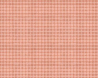 Blessed by Nature Peach Gingham Fabric Yardage, Lisa Audit, Wilmington Prints, Cotton Quilt Fabric, Gingham Fabric