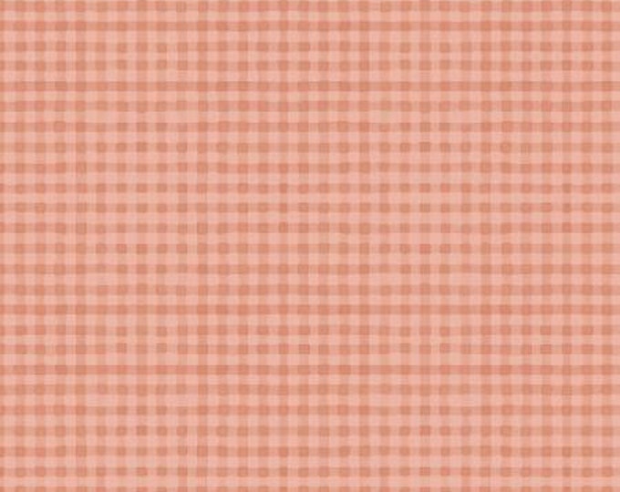 Blessed by Nature Peach Gingham Fabric Yardage, Lisa Audit, Wilmington Prints, Cotton Quilt Fabric, Gingham Fabric