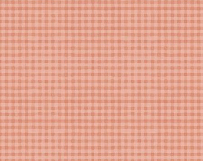 Blessed by Nature Peach Gingham Fabric Yardage, Lisa Audit, Wilmington Prints, Cotton Quilt Fabric, Gingham Fabric