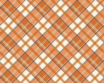 Shades of Autumn Plaid Orange Fabric Yardage, My Mind's Eye, Riley Blake Designs, Cotton Quilt Fabric
