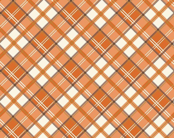 Shades of Autumn Plaid Orange Fabric Yardage, My Mind's Eye, Riley Blake Designs, Cotton Quilt Fabric