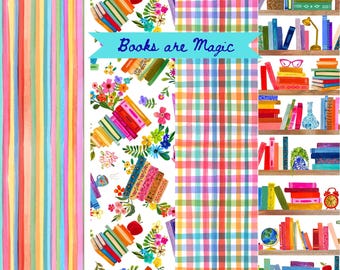 Books are Magic Fabric Yardage, Katherine Herrell, Michael Miller Fabrics, Cotton Quilting Fabric