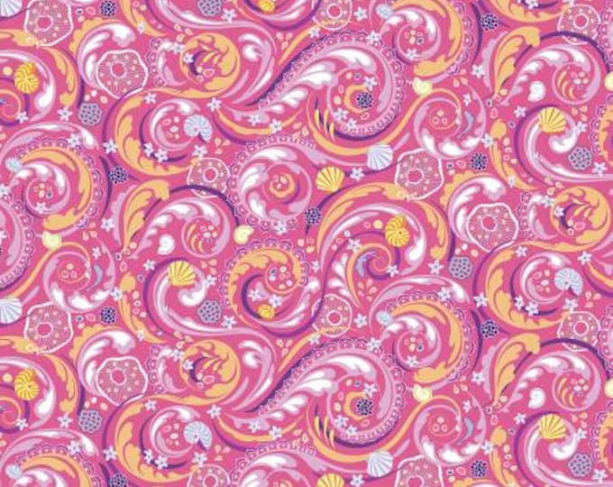 Crescendo Fuchsia Ocean Cotton Quilting Fabric, Floral Fabric, Amanda Murphy, Contempo Studio.