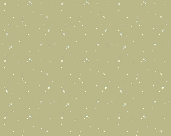 Wild and Free Dots Olive Fabric Yardage, Gracey Larson, Riley Blake Designs, Cotton Quilt Fabric, Geometric Fabric