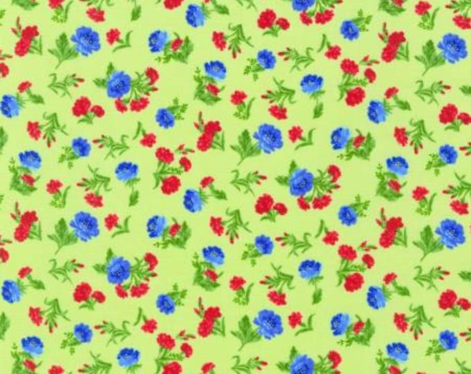 Flowerhouse Jubilee Buds Sprout Fabric Yardage, Debbie Beaves, Robert Kaufman, Cotton Quilt Fabric, Floral Fabric