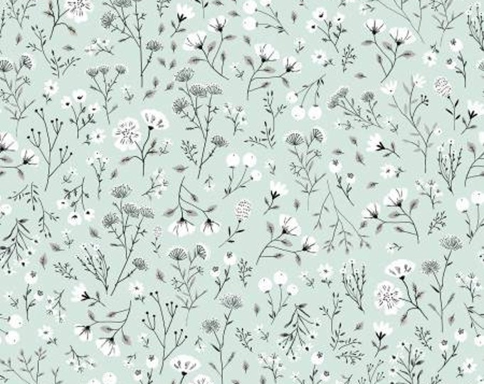 House & Home Green Mable Fabric Yardage, Michal Marko, Poppie Cotton, Cotton Quilt Fabric, Floral Fabric