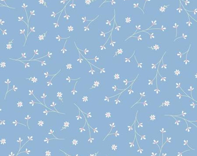 Pretty Petals Blue Fabric Yardage, Kimberbell Designs, Maywood Studio, Cotton Quilt Fabric, Floral Fabric