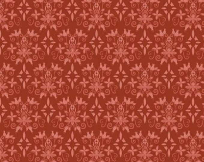 Curated Blooms Damask Auburn Fabric Yardage, Judy Madsen, Riley Blake Designs, Cotton Quilt Fabric, Floral Fabric