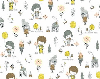 Whimsicals White Precious Things Fabric Yardage, Michael Miller Whimsicals , MMF Collection, Cotton Quilting Fabric