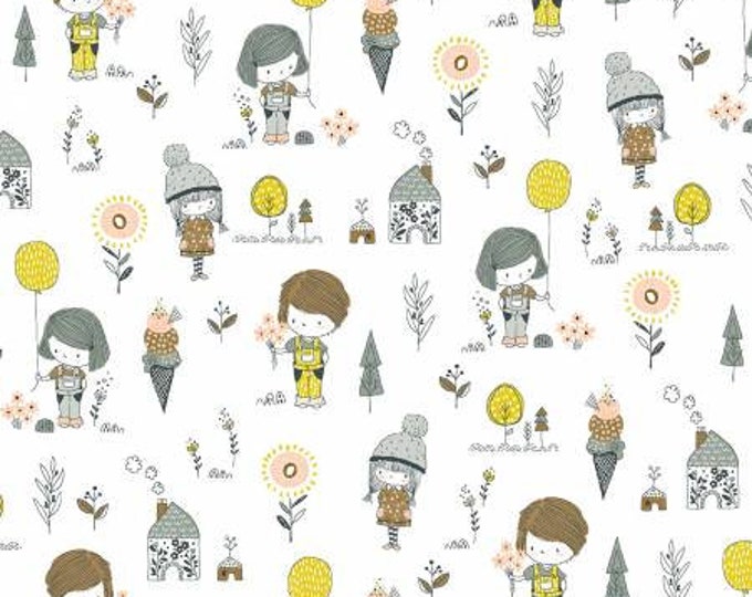Whimsicals White Precious Things Fabric Yardage, Michael Miller Whimsicals , MMF Collection, Cotton Quilting Fabric
