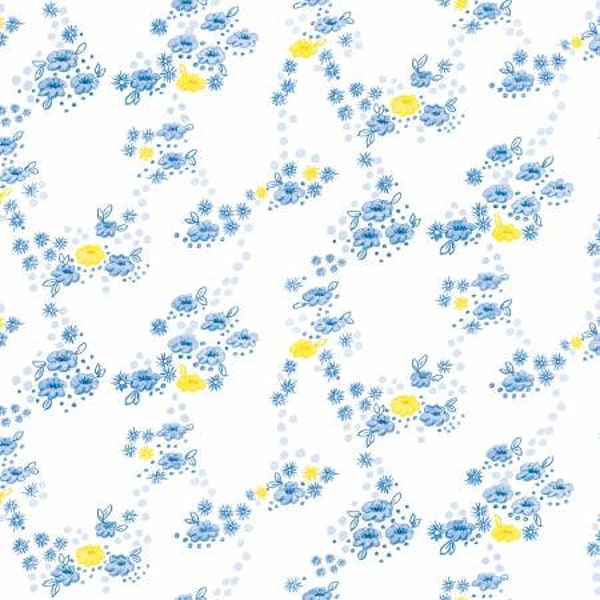 Sunshine and Dewdrops Field Clouds Quilt Fabric Yardage, Riley Blake Designs, Sandy Gervais, Cotton Quilt Fabric