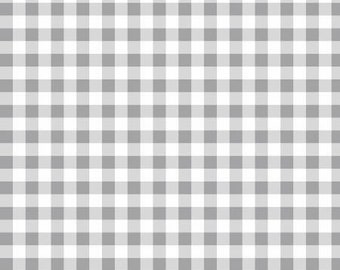 Holiday at Home Grey Hometown Check Fabric Yardage, Painted Sky Studio, Benartex, Cotton Quilt Fabric, Gingham Check