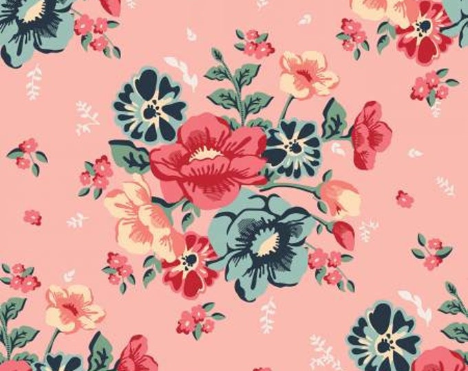 Ciao Bella Main Blush Fabric Yardage, Carina Gardner, Riley Blake Fabric,  Cotton Quilt Fabric, Floral Fabric