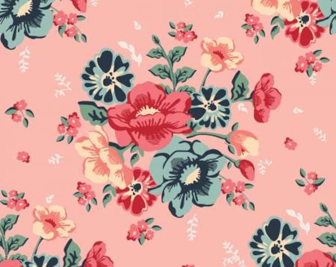 Ciao Bella Main Blush Fabric Yardage, Carina Gardner, Riley Blake Fabric,  Cotton Quilt Fabric, Floral Fabric