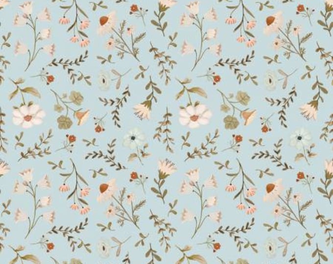 House & Home Blue Meagan Fabric Yardage, Michal Marko, Poppie Cotton, Cotton Quilt Fabric, Floral Fabric