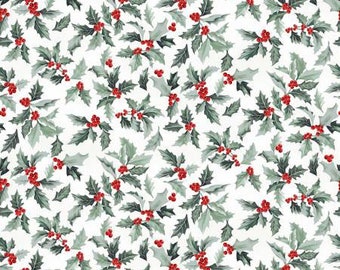 Christmas Splendor Winter Cherry Fabric Yardage, Hoffman Collection, Hoffman Fabrics, Cotton Quilt Fabric, Christmas Fabric