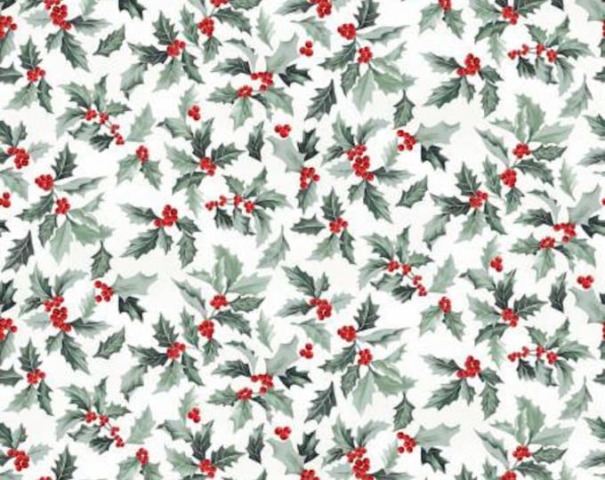 Christmas Splendor Winter Cherry Fabric Yardage, Hoffman Collection, Hoffman Fabrics, Cotton Quilt Fabric, Christmas Fabric