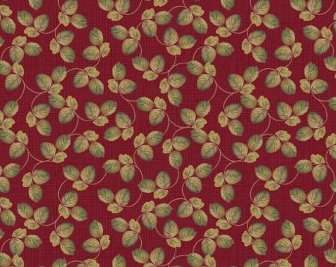 Rosewood Lane Red Leaf Toss Fabric Yardage, Lisa Audit, Wilmington Prints, Cotton Quilt Fabric, Floral Fabric