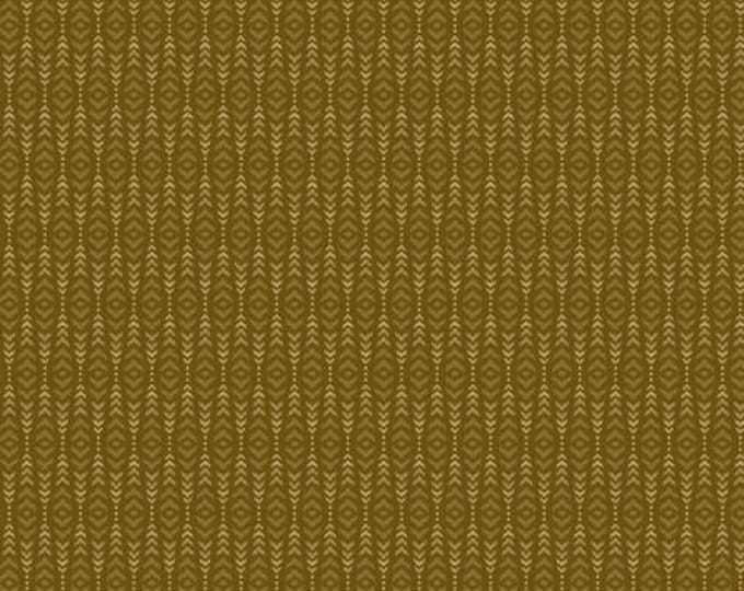 Pathways Green Stripe Fabric Yardage, Kaye England, Wilmington Prints, Cotton Quilting Fabric, Floral Fabric