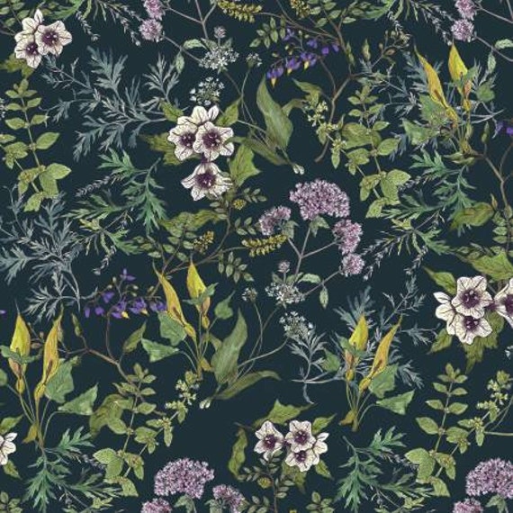 Secret Garden Herbarium Floral in Slate Secret Garden Herbarium Floral in Slate