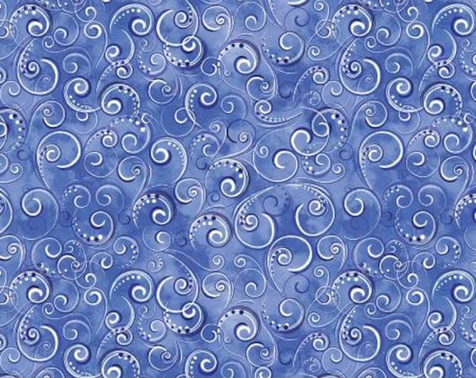 Pearl Splendor Royal Blue Fabric Yardage, KANVAS Studio, Benartex, Cotton Quilting Fabric, Abstract Fabric