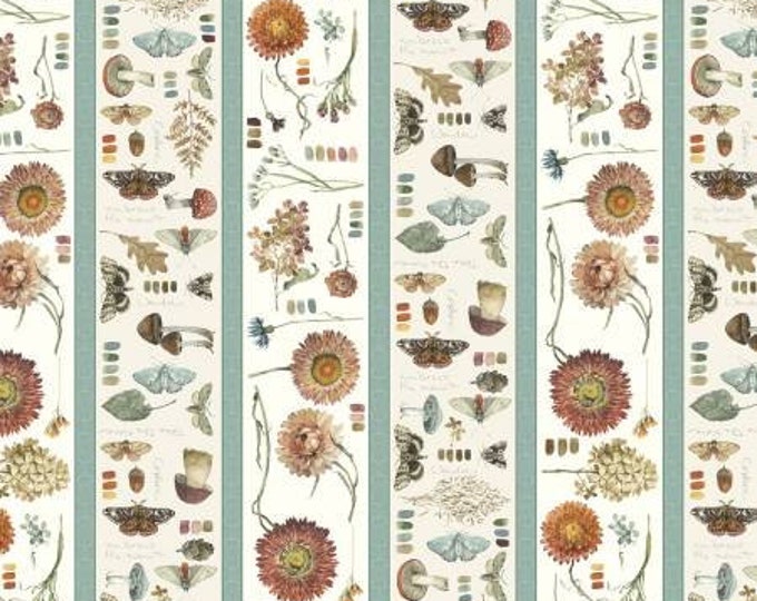 Season's Study Multi Repeating Stripe Fabric Yardage, Wilmington Prints, Cotton Quilt Fabric, Floral Fabric