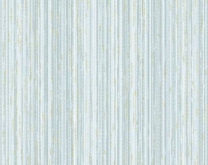 Home Sweet Home Juniper Stripe w Gold Metallic Fabric Yardage, Hoffman Fabrics, Cotton Quilt Fabric, Stripe Fabric