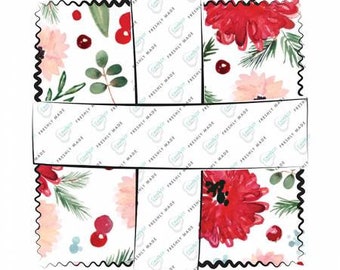 Winter Woods 5-Inch Squares Charm Pack Precut Cotton Quilting Fabric, Floral Fabric, 42 Pieces, Sarah B. Collection, Camelot Fabrics.