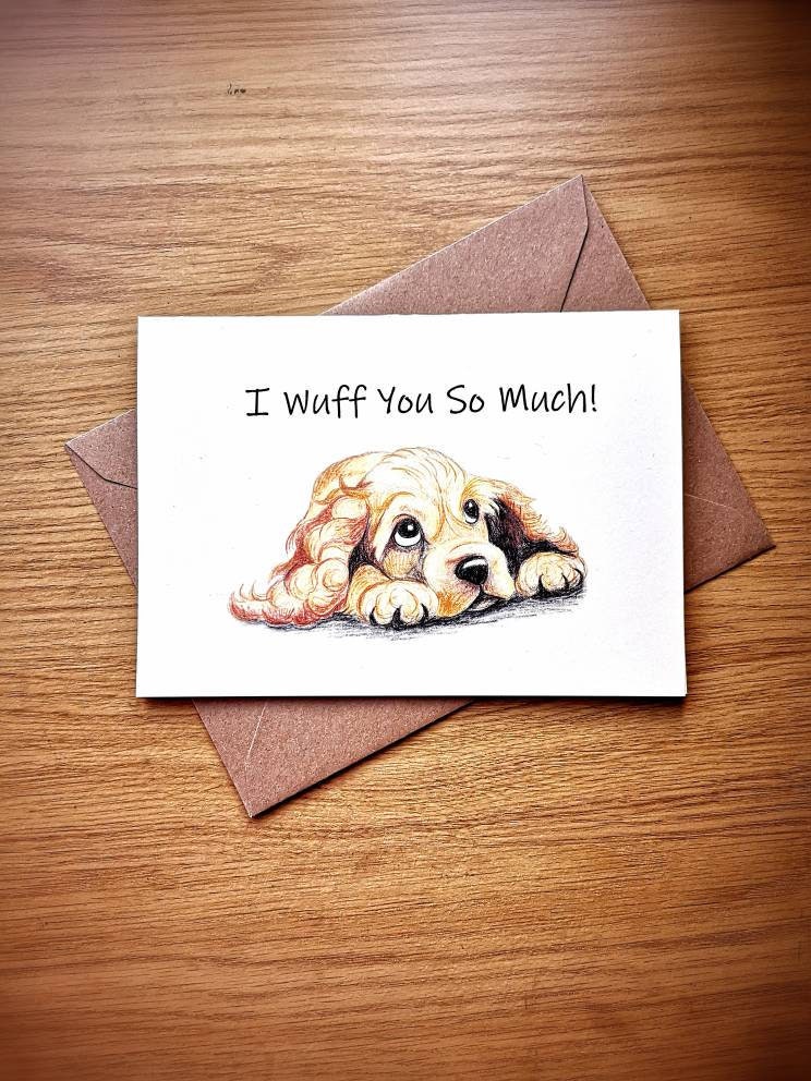 I Wuff You So Much Love. Dog. Puppy. Valentines Day Greeting | Etsy