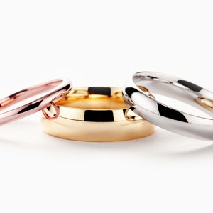 Plain Domed Wedding Band Gold 10k, 2mm, 3mm, 4mm, 5mm, 6mm, Women&#39;s, Men&#39;s
