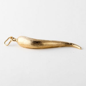 Vintage Cornucopia Horn Pendant Gold 10k, Yellow Gold Cornicello Charm, Vintage Jewelry image 3