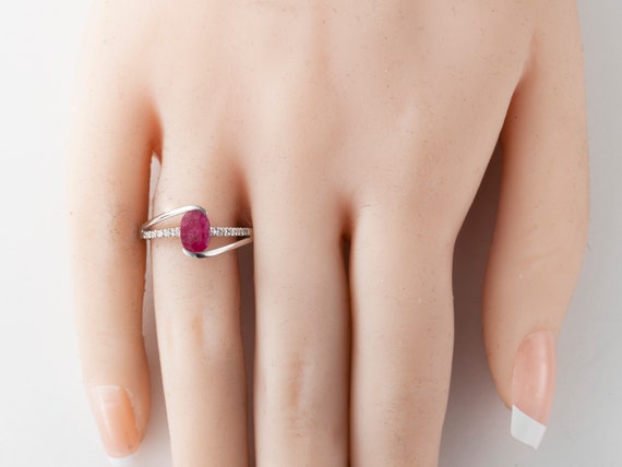 Diamond and Ruby Ring, 10k Ruby Ring, Solid 10k D… - image 5